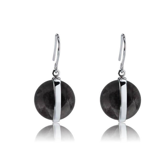 gemstone hoop earrings silver