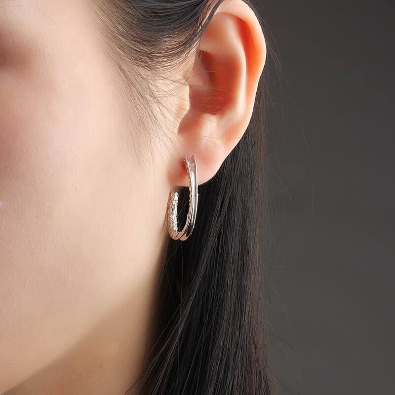 plain hoop earrings silver
