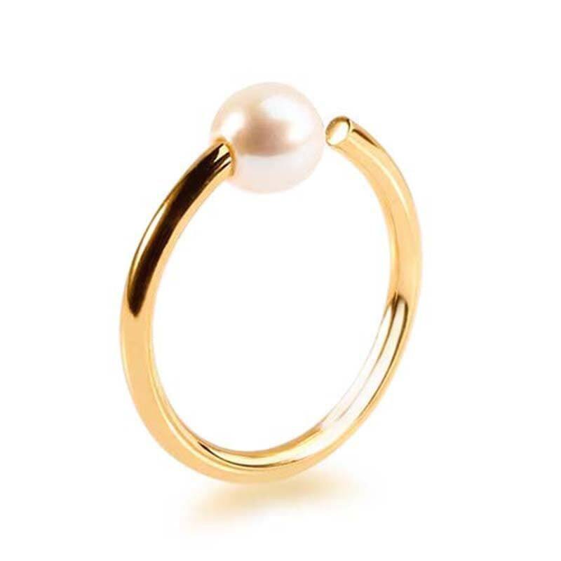 Sterling Silver Pearl Open Ring - Renfook