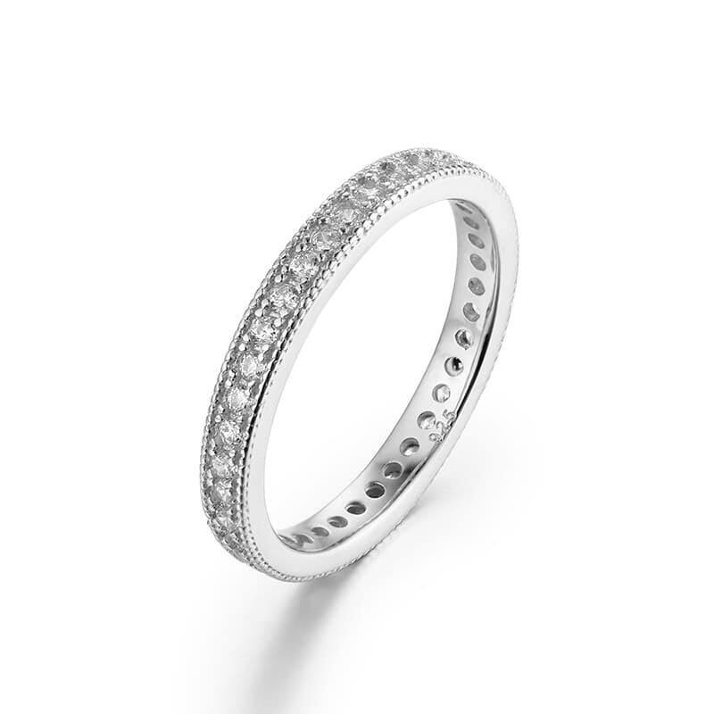 Sterling Silver Cubic Zirconia Stacking  Ring