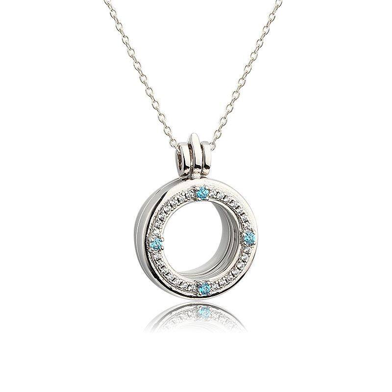 Sterling Silver Round Glass Locket Pendant