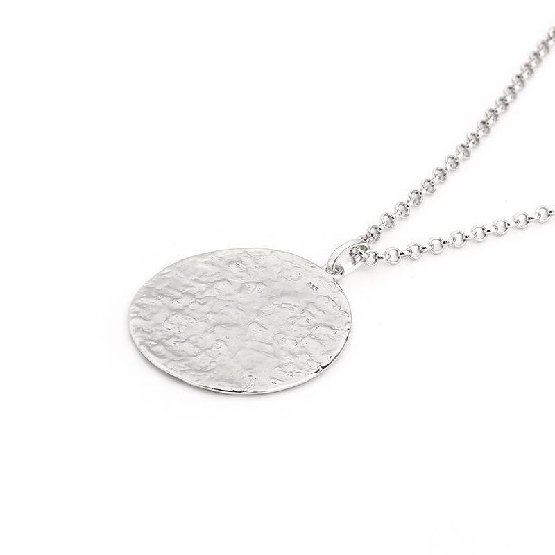 hammered silver pendant