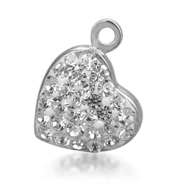 Sterling Silver Tiny Heart Blank Bezel Clay Charm