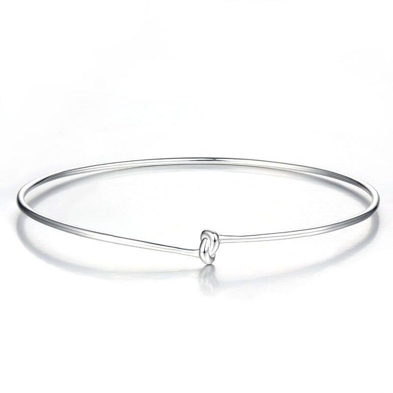 Sterling Silver Minimalist Knot Wire Bangles