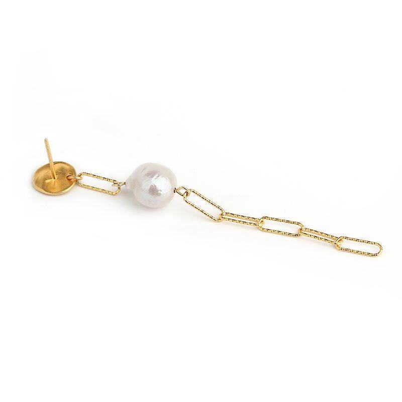 natural pearl hoop earrings