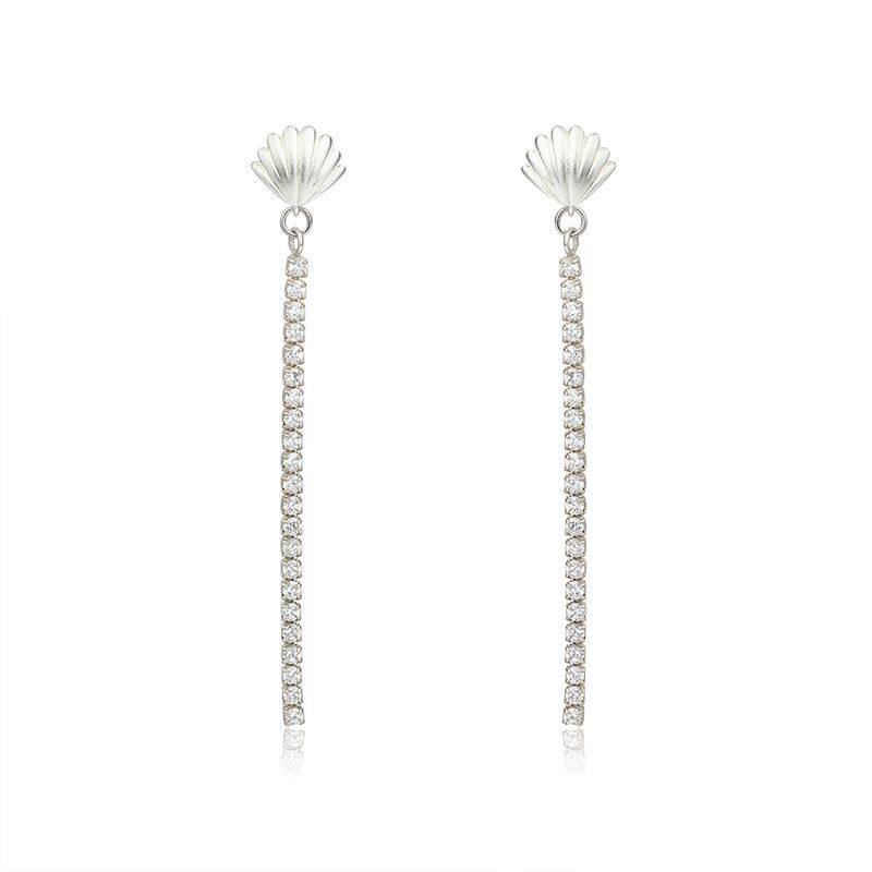 Sterling silver Tennis Chain Seashell  Earrings