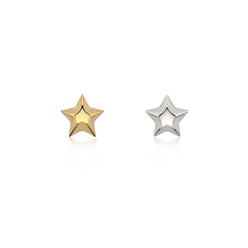 Sterling Silver 3D Star Earring Stud