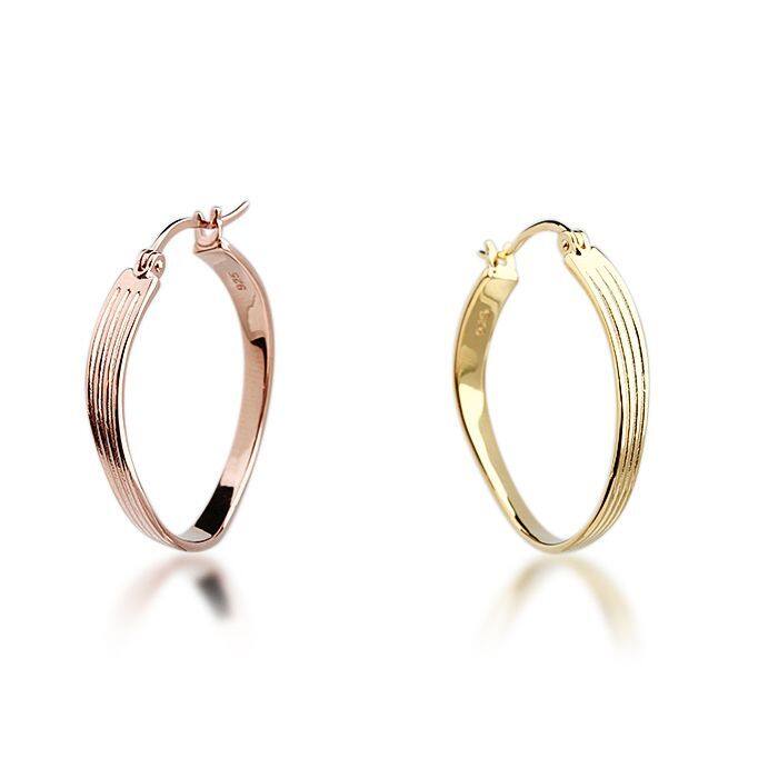 Sterling Silver Oval Hoop Earrings