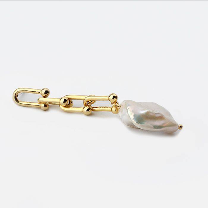 natural pearl hoop earrings