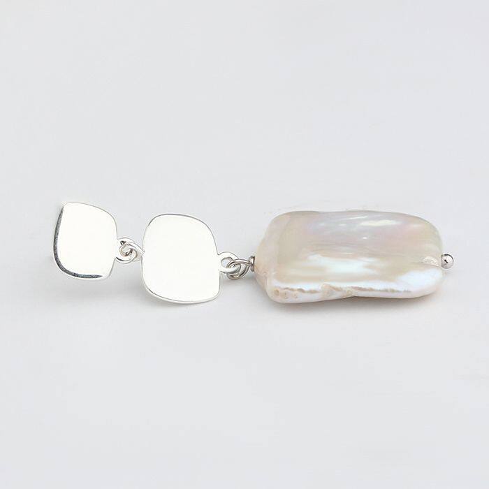 white pearl hoop earrings