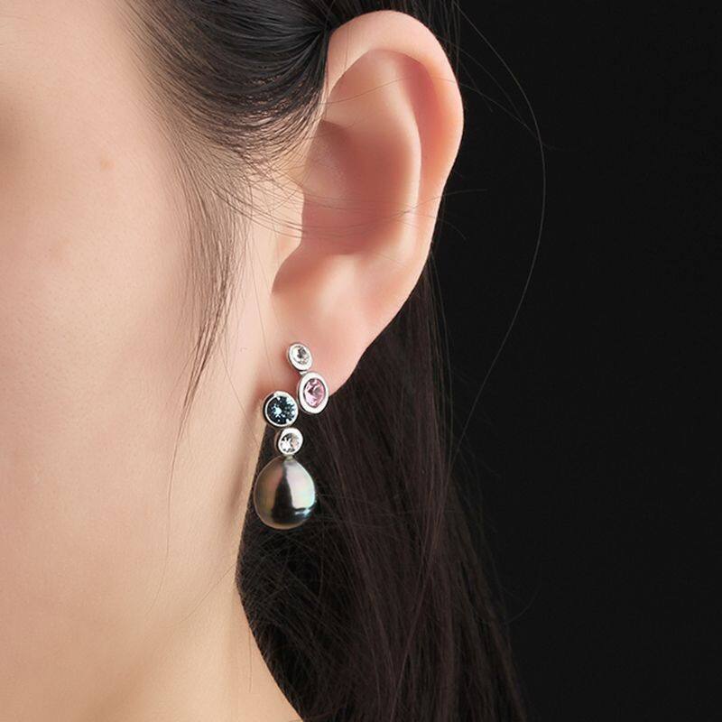 dangle hoop earrings silver