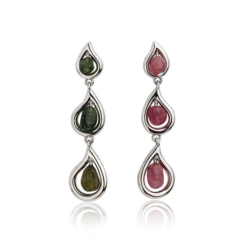 Sterling Silver Gemstone Waterdrop Earrings