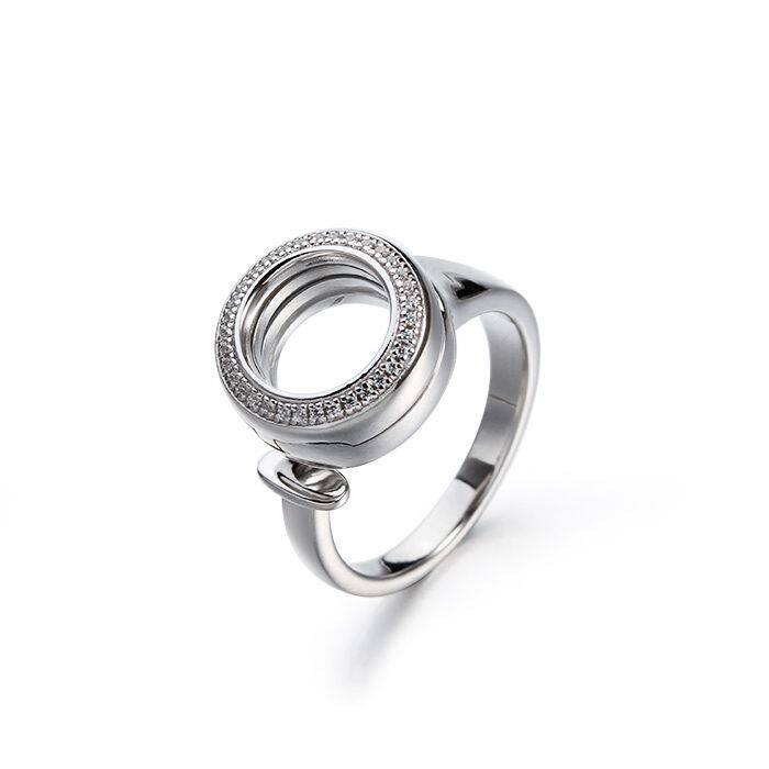 Sterlin Silver Round Locket Ring