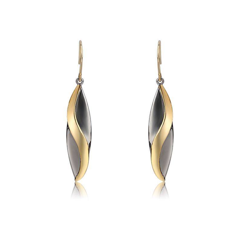 Sterling Silver Long Leaf Hook Earrings