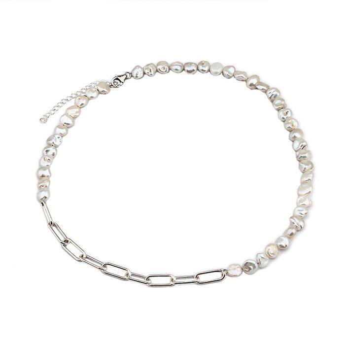 White Gold Paperclip Chain Necklace