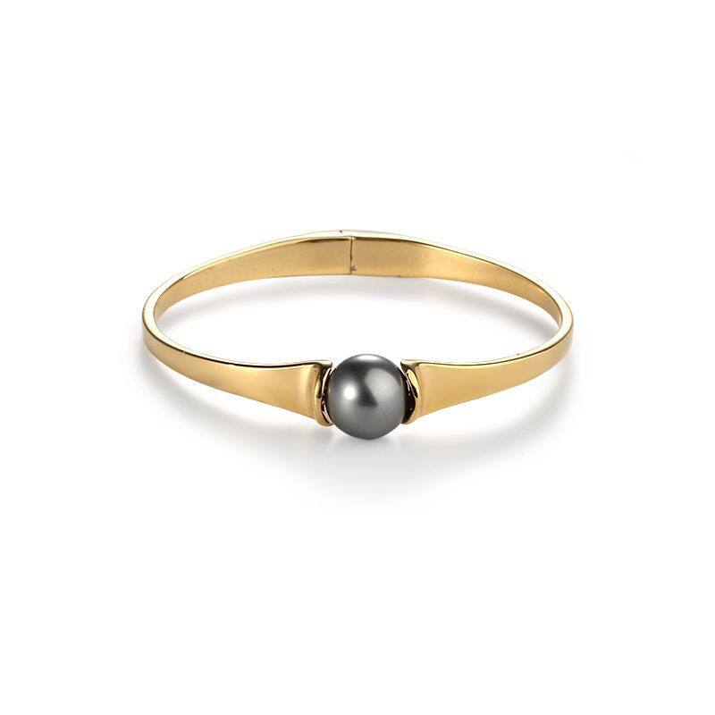 Sterling Silver Edison Pearl Cuff Band Bangle