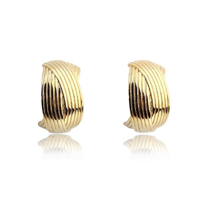 Sterling Silver Lines Crossover Earring Studs