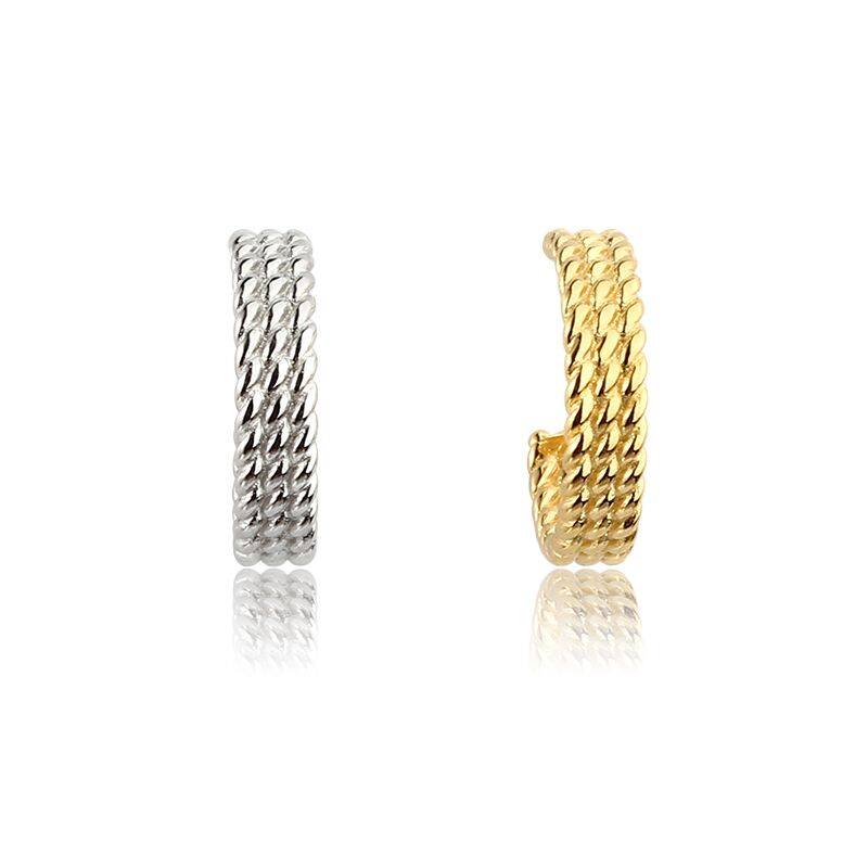 925 Sterling Silver Rope Hoop Earring Studs