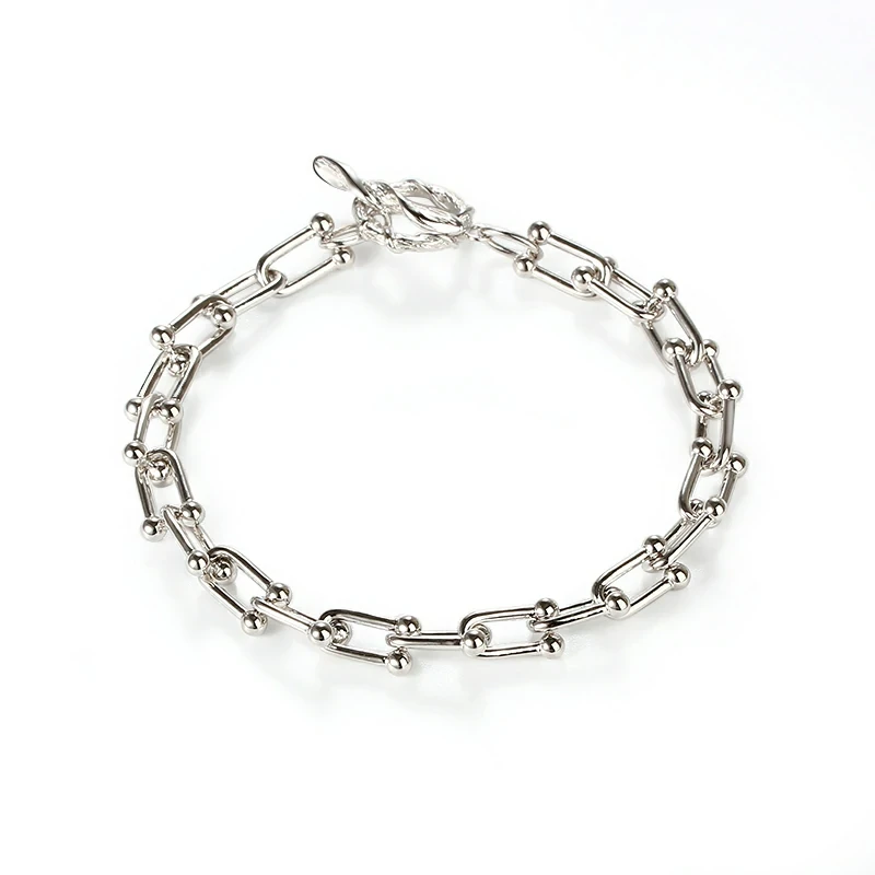 925 Sterling Silver Hardware Chain Bracelet