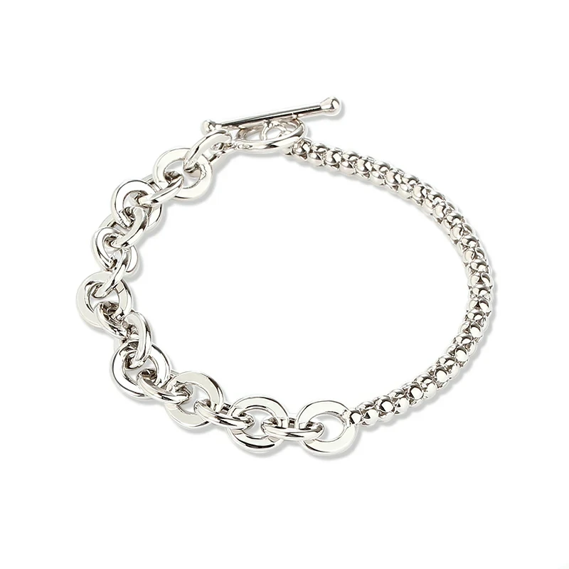 925 Sterling Silver Chain Bracelet With Toggle Clasp