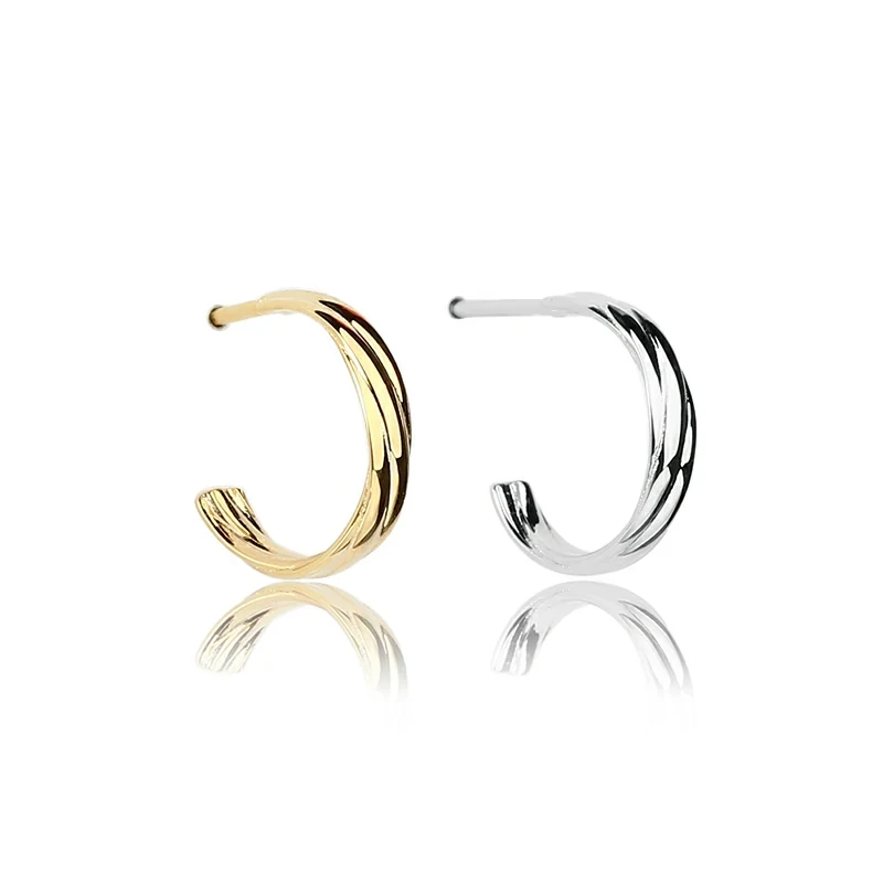 925 Sterling Silver Twisted Hoop Earring