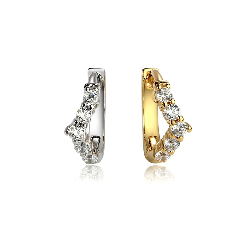 Sterling Silver 925 Cubic Zirconia Huggies Earring