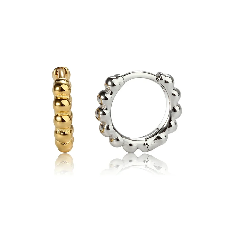 Sterling Silver 925 Dots Huggie Earring 2022 New Trend