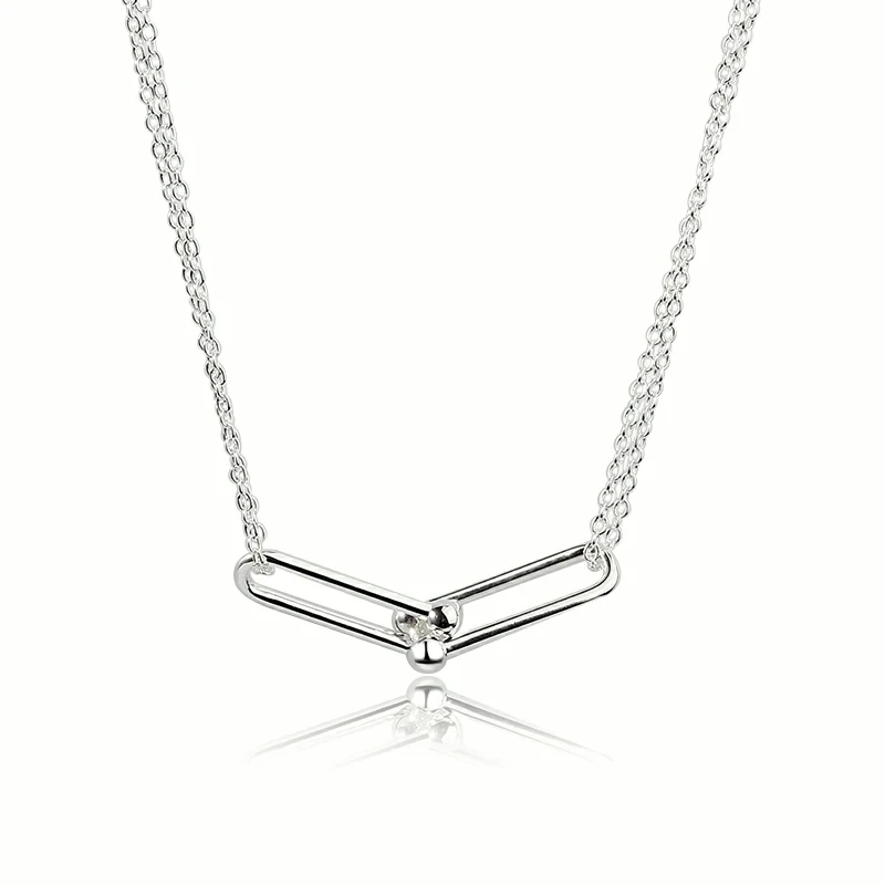 925 Sterling Silver U Minimalist Necklace