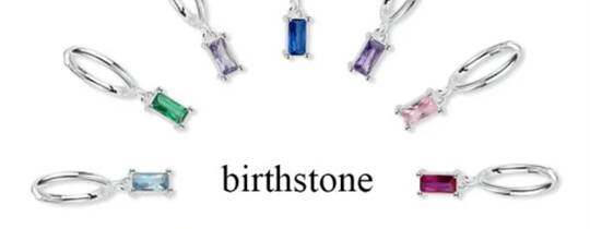 Gemstone Hoop Earrings Silver