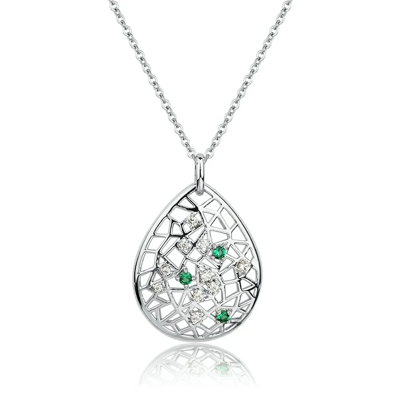 925 Sterling Silver & Gemstone Net Pendant