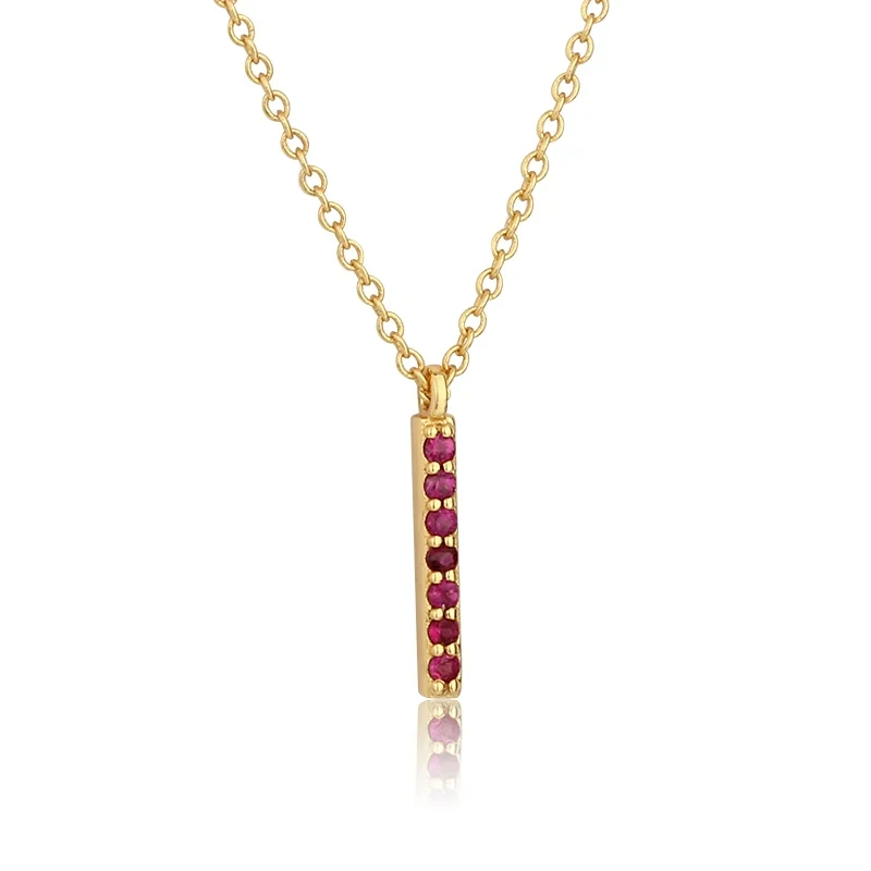 925 Sterling Silver Ruby Gemstone Necklace