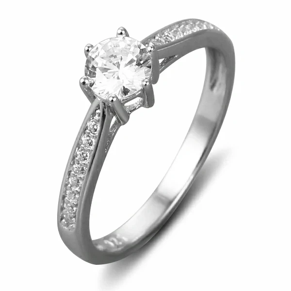 Rhodium Plated 925 Sterling Silver Wedding Ring