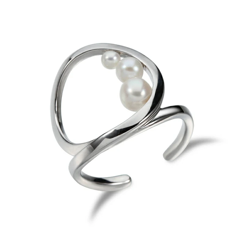 925 Sterling Silver Pearl Design Ring