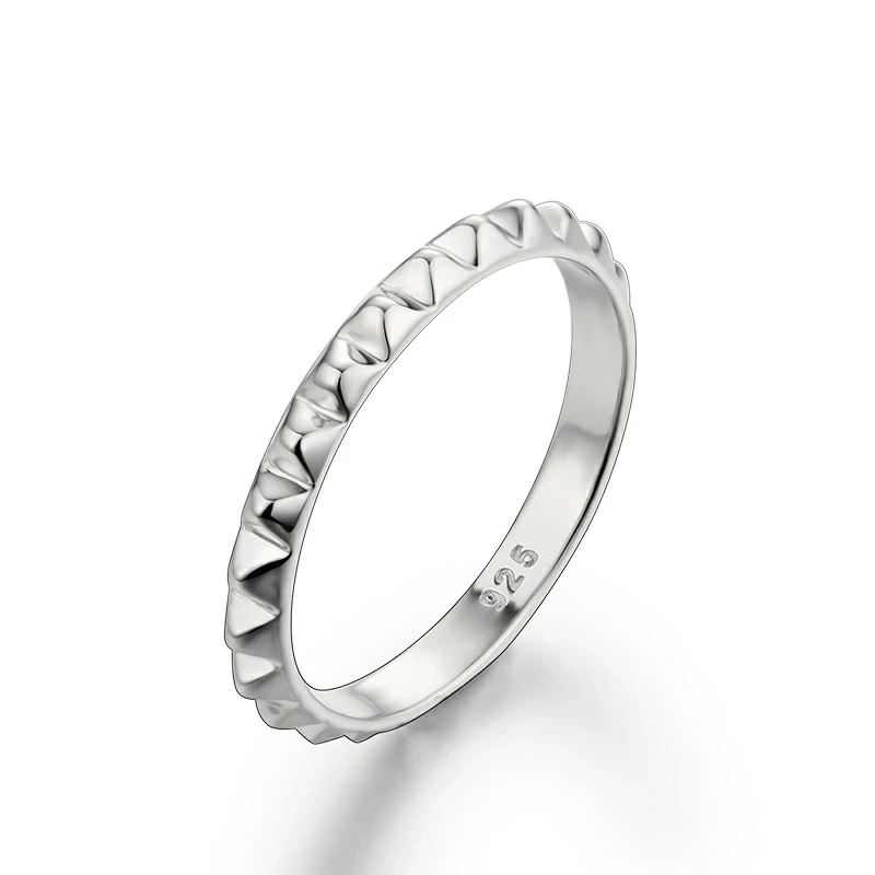 Fashion 925 Sterling Silver Jagged Round Rings