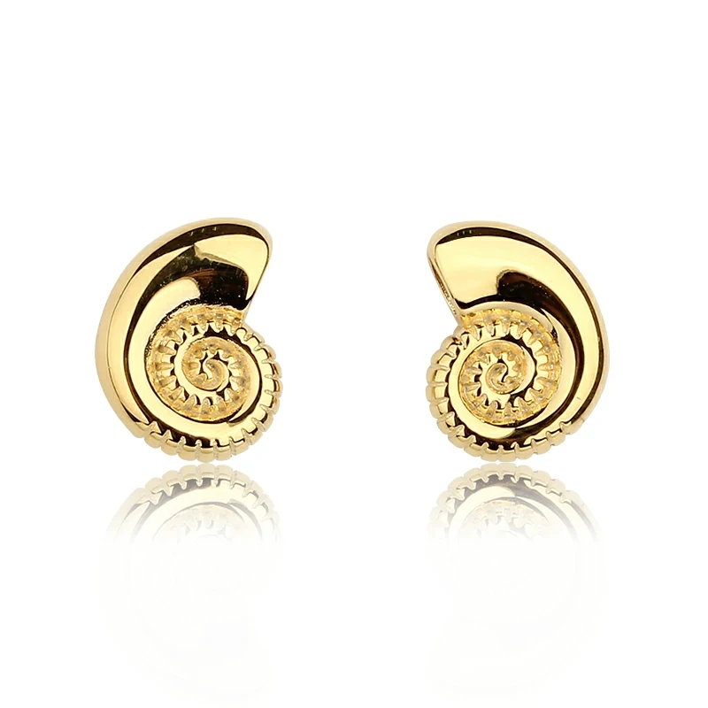 925 Sterling Silver Sea Snail  Earring Stud