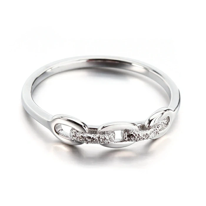925 Sterling Silver Link Hammer Ring
