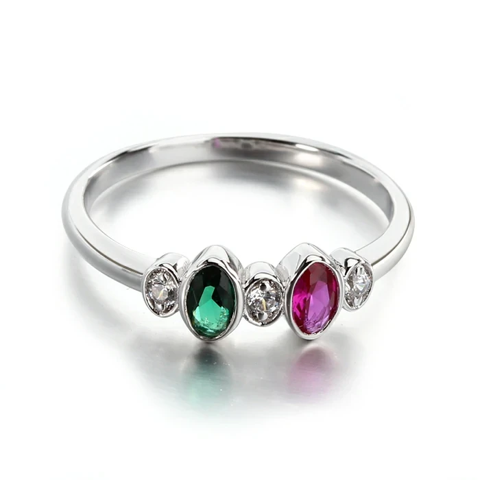925 Sterling Silver Color CZ Ring