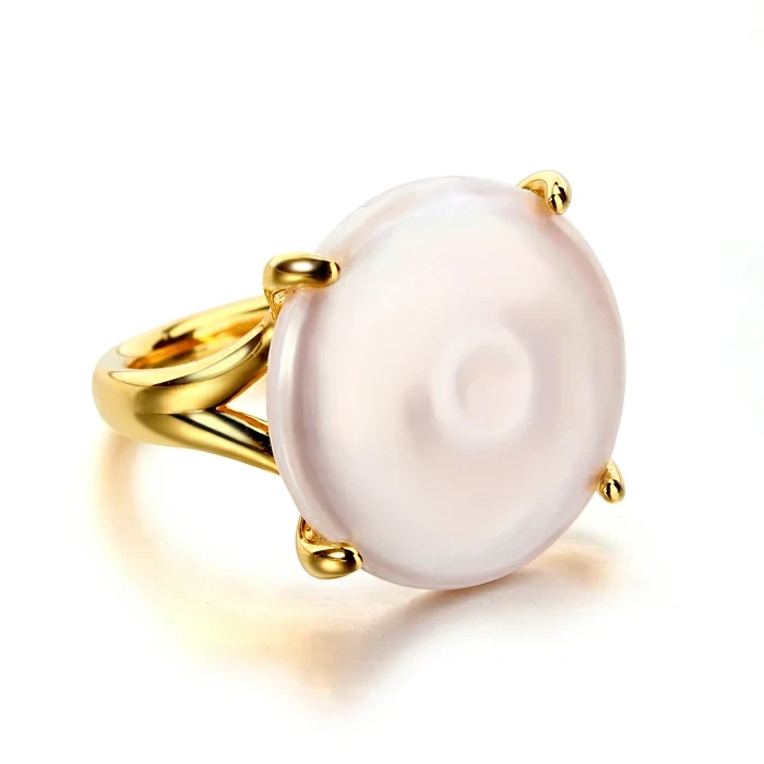 925 Sterling Silver Flat Baroque Pearl Ring