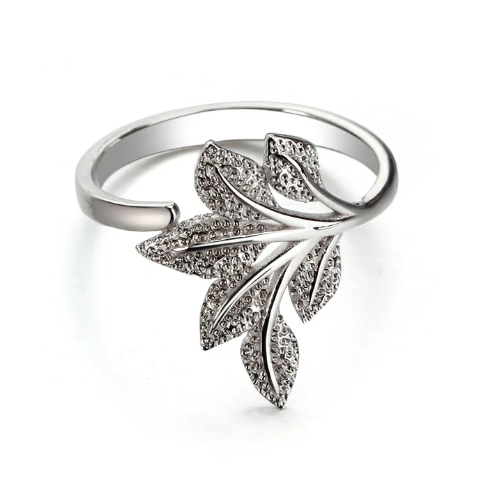 925 Sterling Silver Leaf Ring