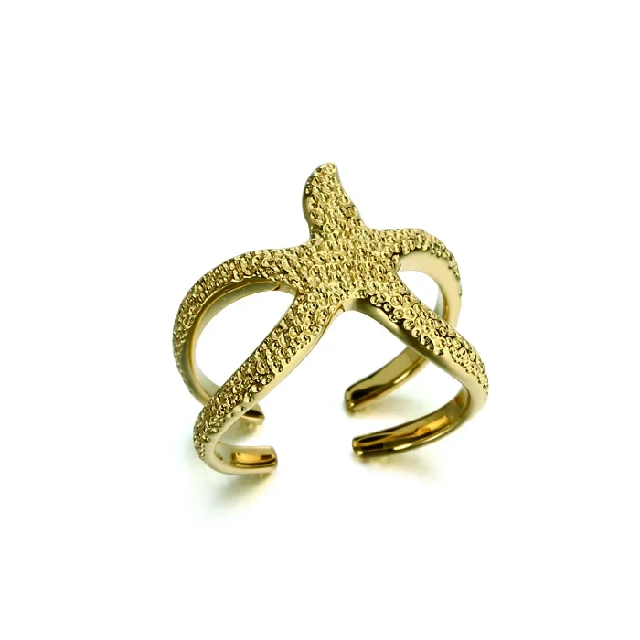 925 Sterling Silver Sea Star Open Ring