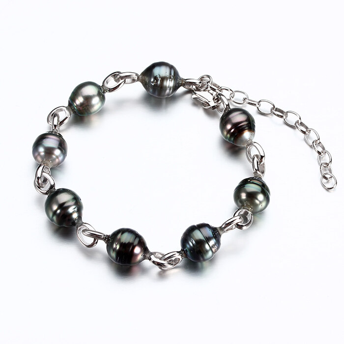 925 Sterling Silver Tahitian Pearl Bracelet