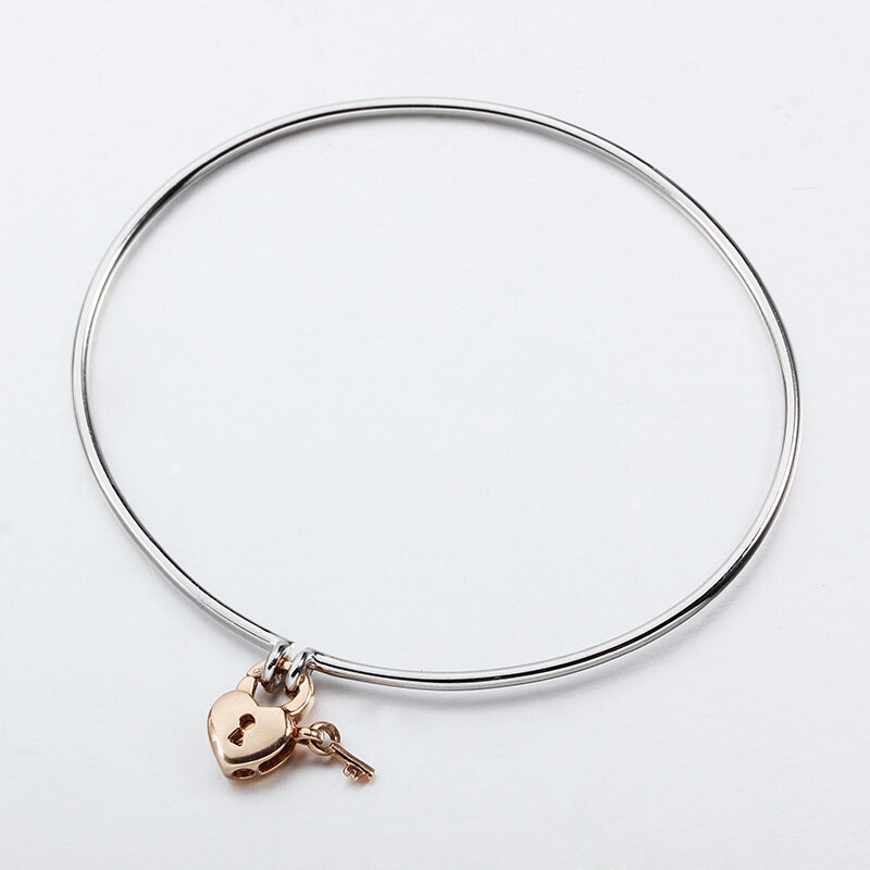 925 Sterling Silver Lock Bangle