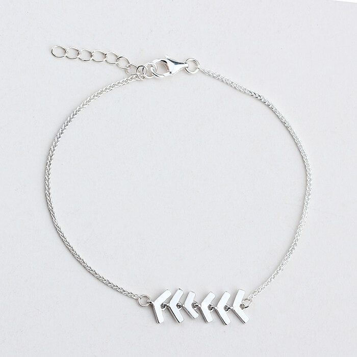 925 Sterling Silver Fishbone Bracelet