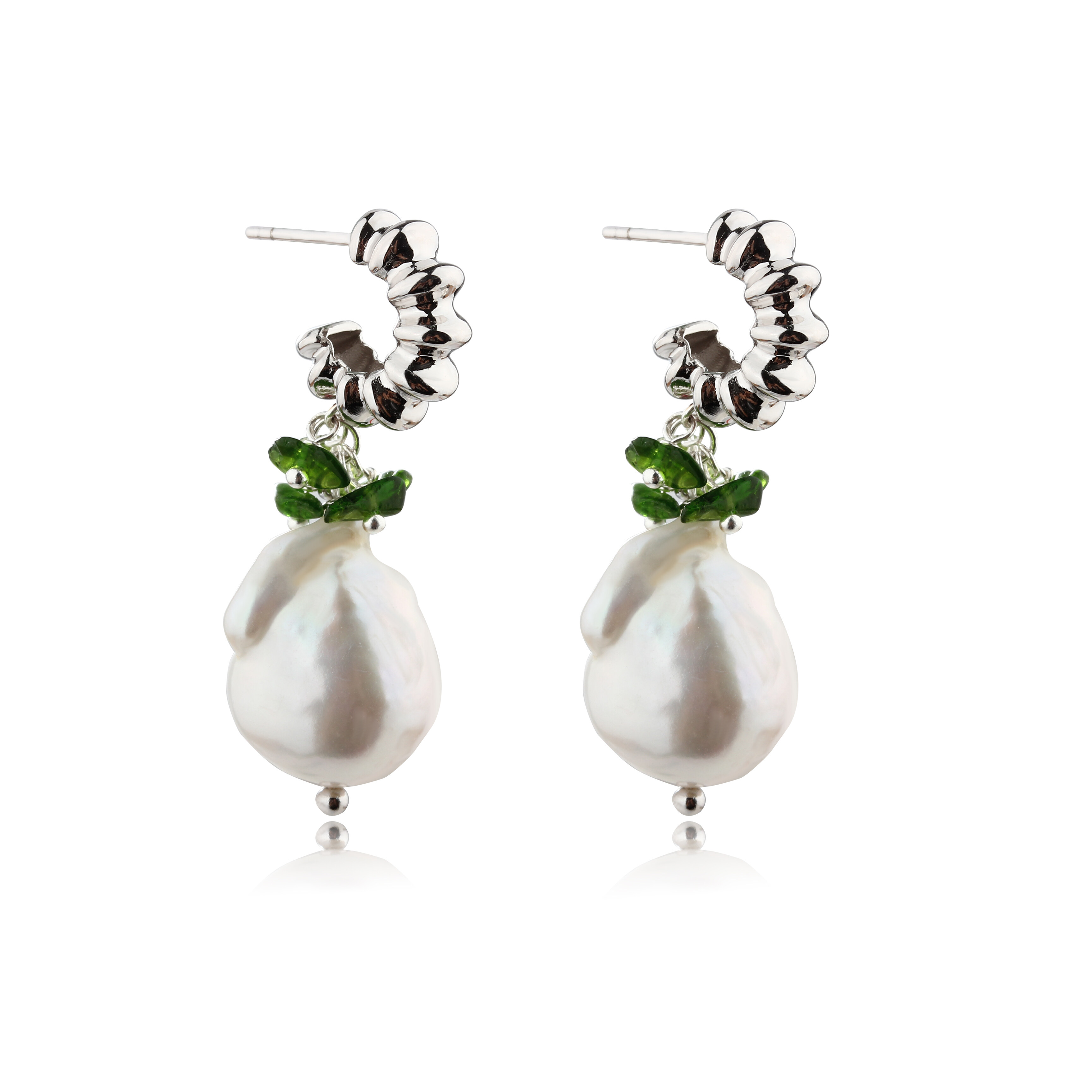 925 Sterling Silver Baroque Pearl Earrings