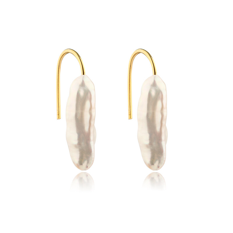 925 Sterling Silver Baroque Pearl Earrings