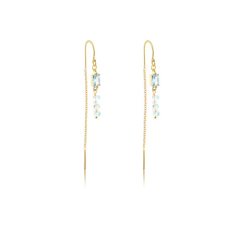 925 Sterling Silver Birthstone Baguette Earrings