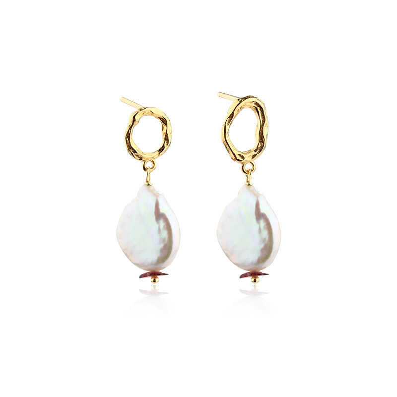 925 Sterling Silver Baroque Pearl Earring Studs