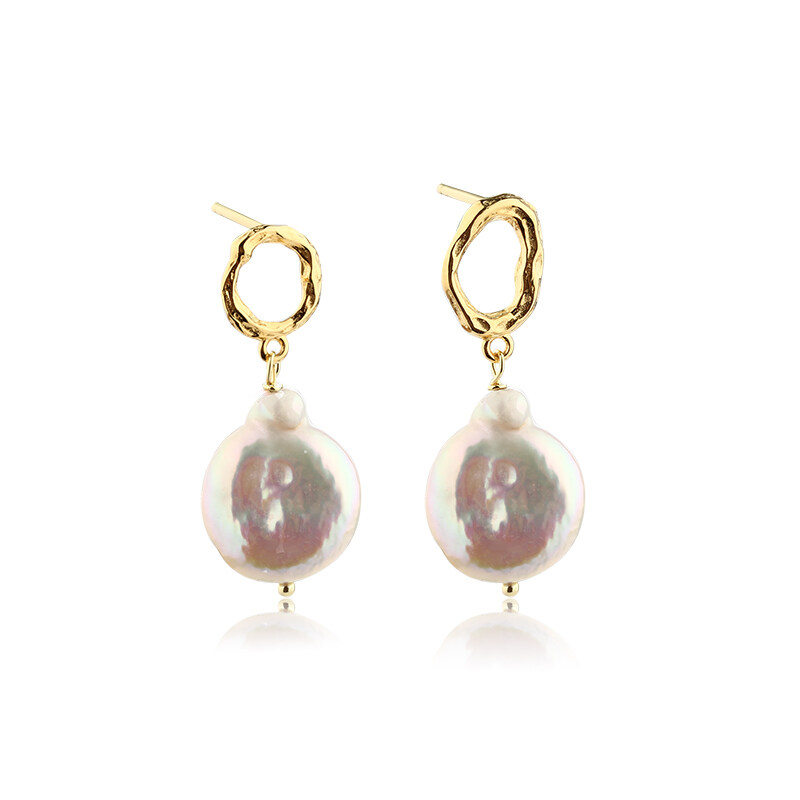 925 Sterling Silver Baroque Pearl Earring Studs