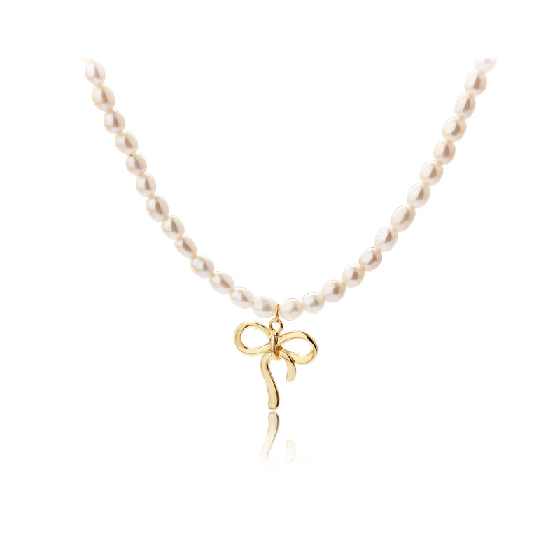 925 Sterling Silver Fashion Butterfly Pearl Necklace