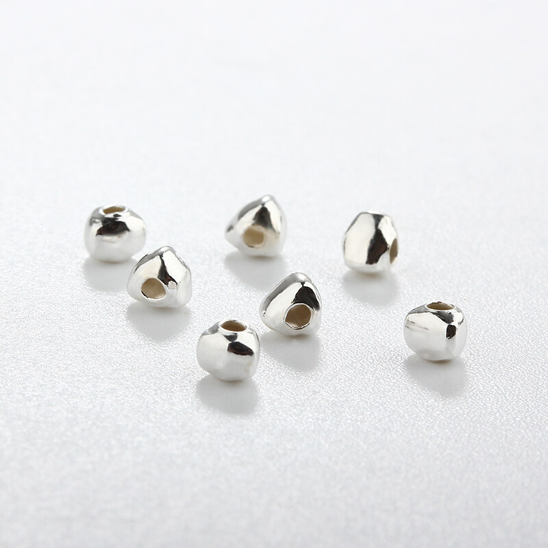 925 Sterling Silver Irregular DIY Spacer Bead